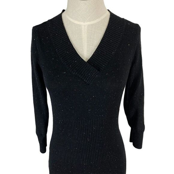 Royal Robbins XS Black Sweater Dress Multi-Colored Specks Art To Wear Nordic - Picture 6 of 7